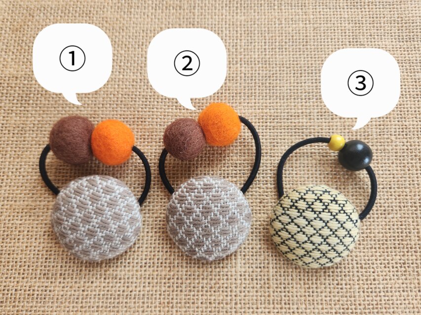 髪ゴム 草木染　栗 りんご