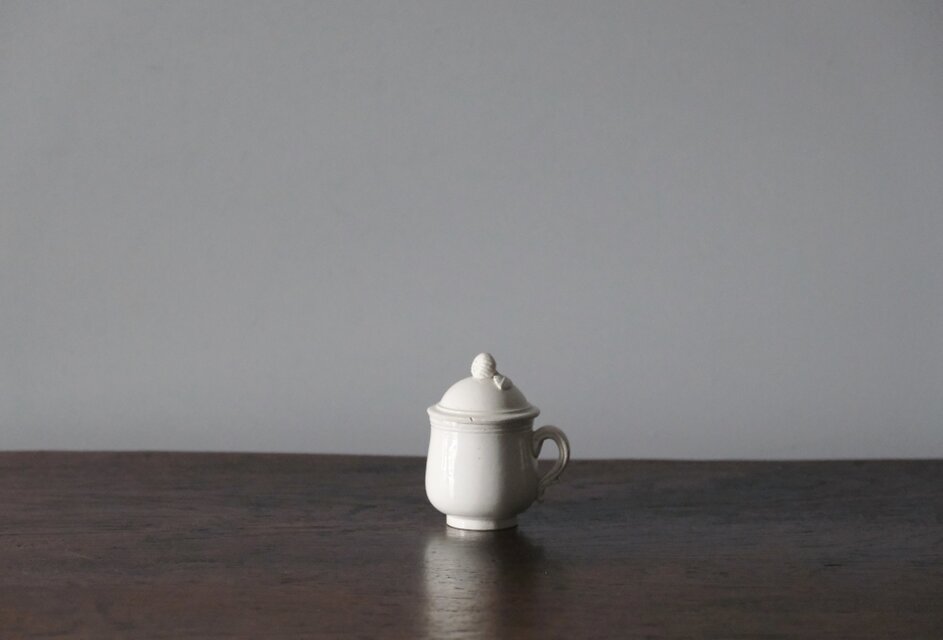 窯不明 ファイアンスフィーヌ クリームポット フランス アンティーク 050555