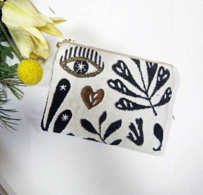選択可フランス生地 エデンの園 エバ 目 オニオオハシ 葉 ポーチ