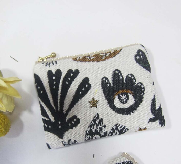 選択可フランス生地 エデンの園 エバ 目 オニオオハシ 葉 ポーチ