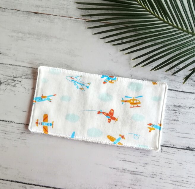 ヘリコプターと飛行機　ハーフハンカチ　ガーゼハンカチ　タオルハンカチ　ダブルガーゼ　プチギフト　名入れ