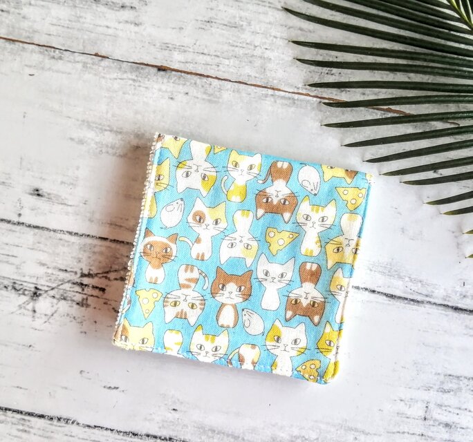 猫とネズミ ハーフハンカチ ガーゼハンカチ タオルハンカチ ダブル