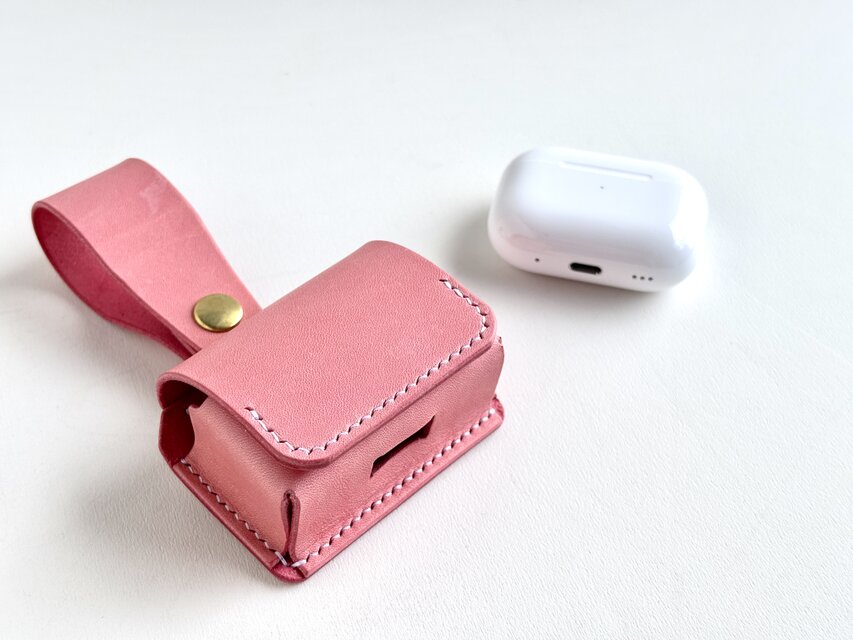 AirPods Pro ケース ( 限定色 ) ｜ イタリア産/革小物/桜カラー/お出かけ