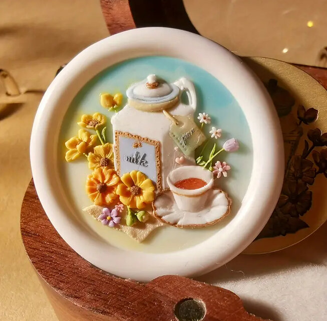 シーリングスタンプヘッド　エレガントなアフタヌーンティー（持ち手付き）