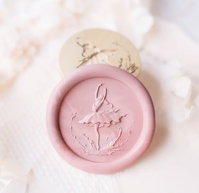 シーリングスタンプヘッド　エレガントなバレーダンサー（持ち手付）