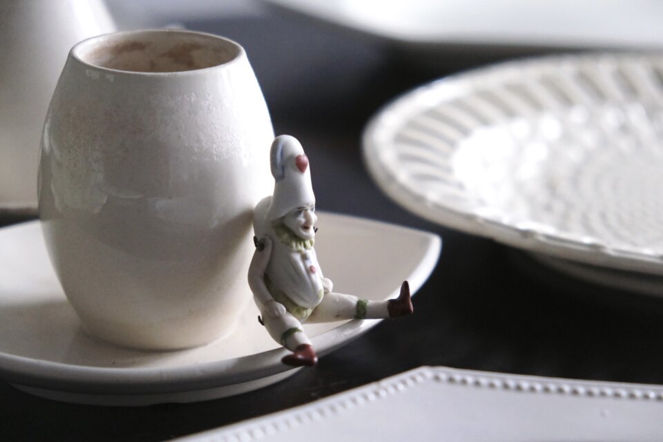 Hertwig&co 道化師プルチネッラ オール ビスクドール h7cm