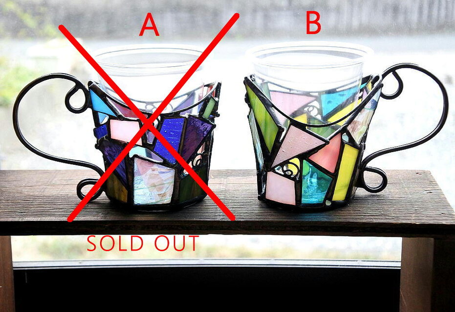 一点物 ！今回はこちら！早い者勝ち！キャンプをオシャレに -ステンドグラス紙コップホルダー - キャンドルやプランター