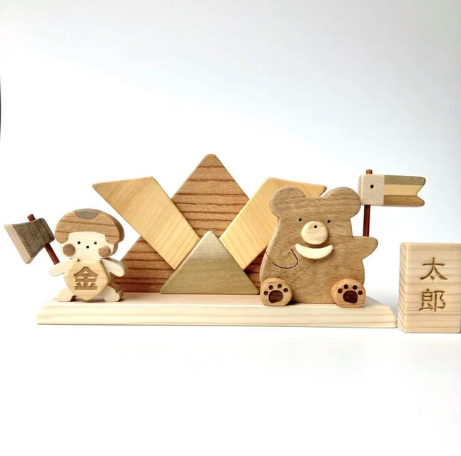 こどもの日 鯉のぼり　金太郎　コンパクトなサイズ　(美しい広葉樹の木で作りました) 端午の節句　5月人形