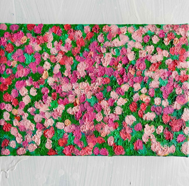 油絵「花」サムホールサイズ（23×16㎝）
