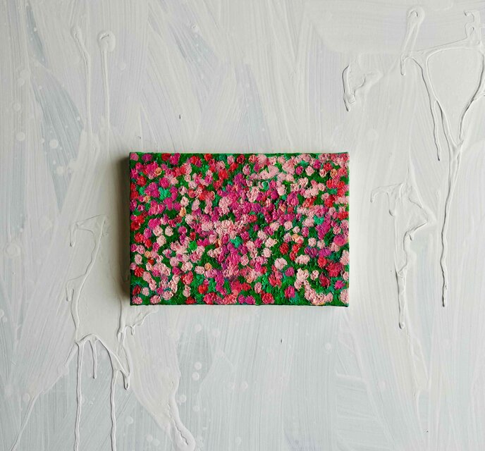油絵「花」サムホールサイズ（23×16㎝）