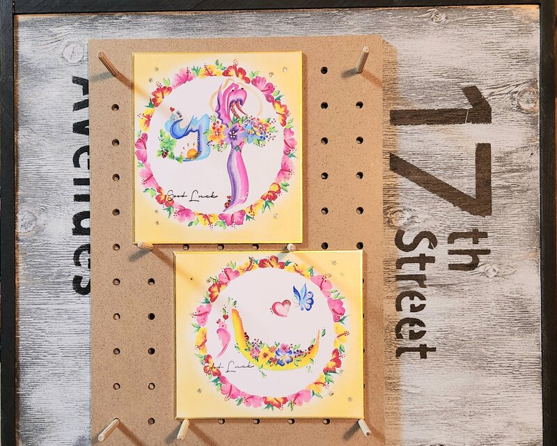 花文字.『叶』or『心』色紙小サイズ.1文字