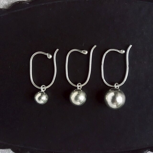 2wayカレンシルバーイヤーカフ / ボール /選べる金具/ 着脱可能なチャーム