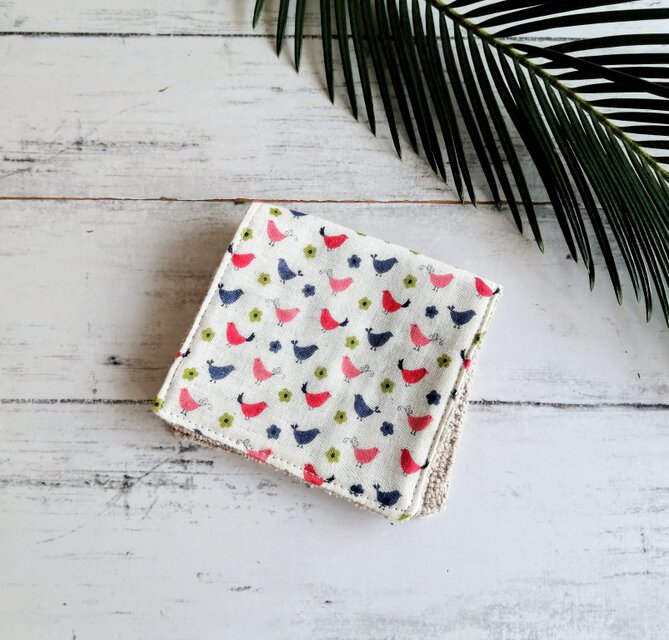 鳥　ハーフハンカチ　ガーゼハンカチ　タオルハンカチ　ダブルガーゼ　プチギフト　名入れ　