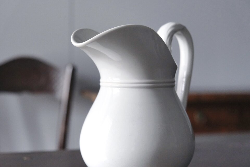 Pexonne 白ピシェ h19.5cm フランス アンティーク 0502144