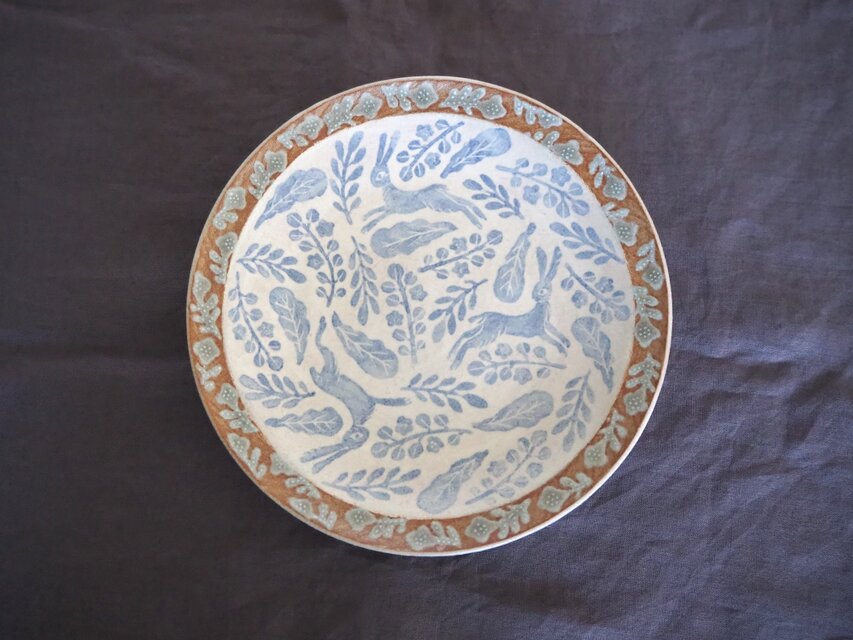 中皿7寸　『Floral Pattern 野あそび』