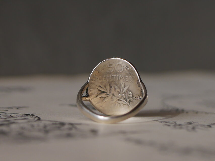 1919年サンチームコインリメイクヴィンテージリング フランス