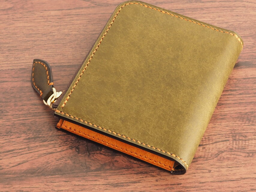 総手縫い│イタリアンレザーマルゴー│L字ファスナーのミニウォレット