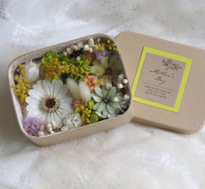 母の日に＊ジニアのフラワーボックス