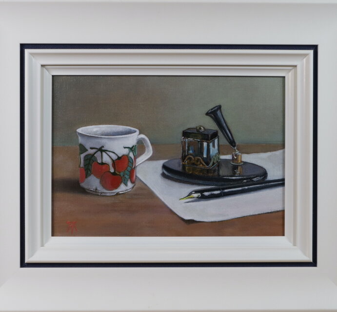 油絵「書斎の静物」