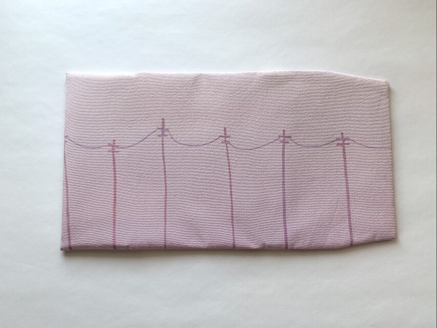 絹手染ブックカバー（文庫用・電柱）