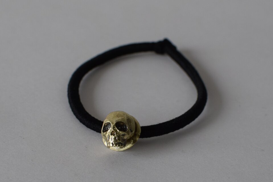 スカル髪留め　brass