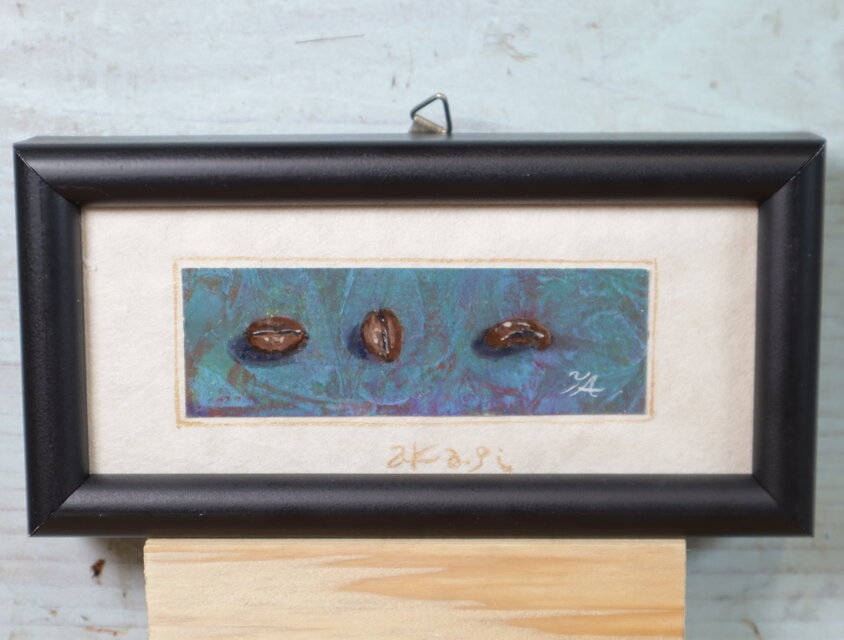 アクリル「３つのコーヒー豆」