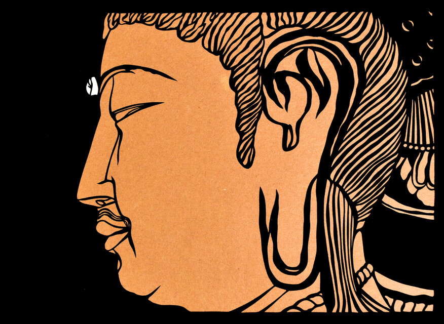 切り絵「聖観音菩薩立像」