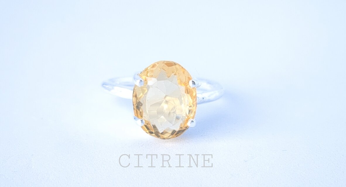 新作 ☆New☆煌めく『Citrine』の世界でひとつの天然石リング silver925