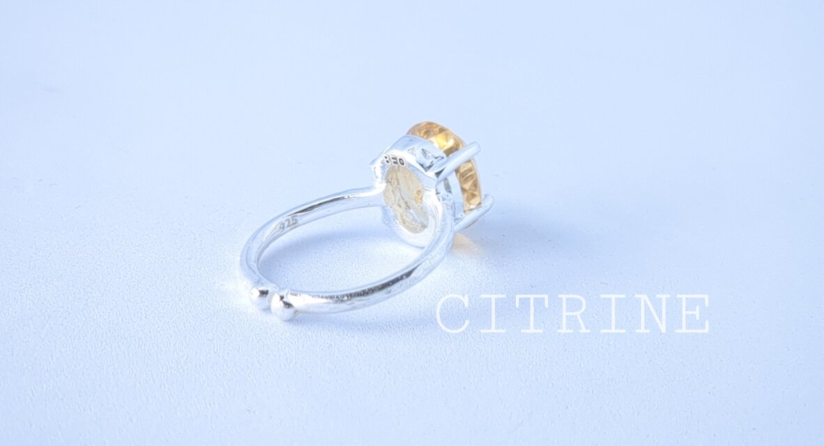 新作 ☆New☆煌めく『Citrine』の世界でひとつの天然石リング 