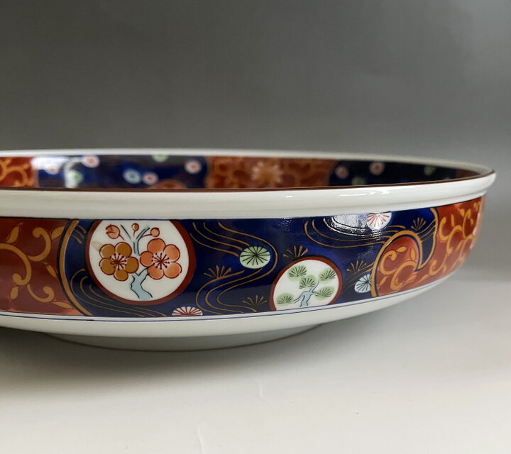 美濃焼 前畑陶器 庫山窯 色絵深皿 直径30cm yk274 | iichi