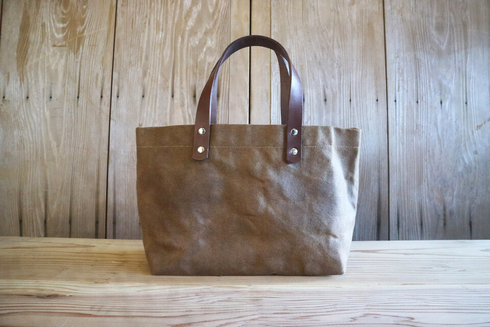 紙帆布ミニトート：珈琲染め