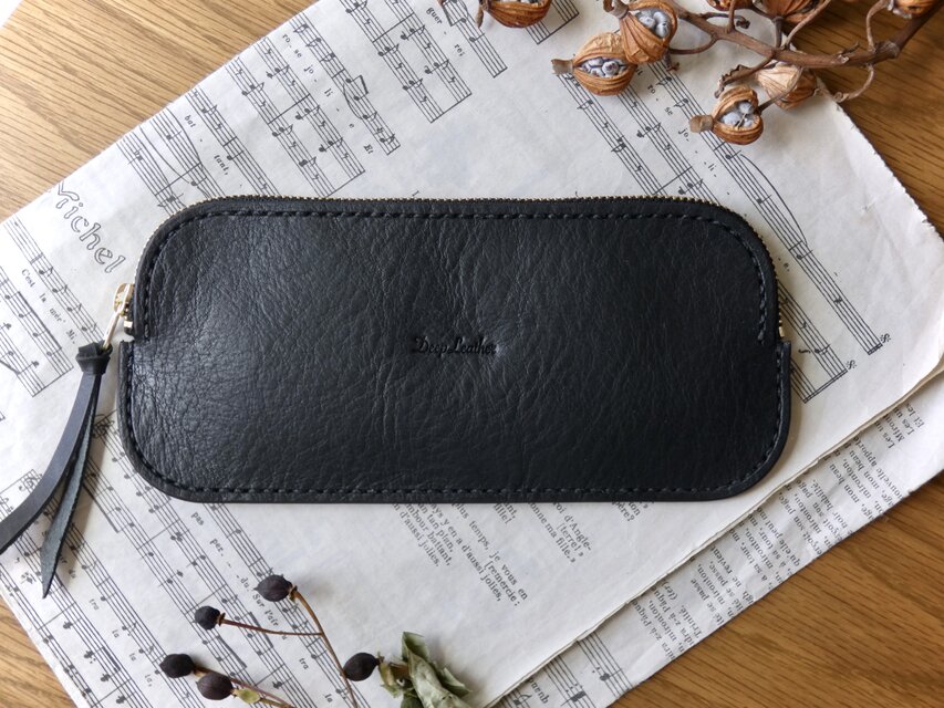 イタリア革のペンケース／黒