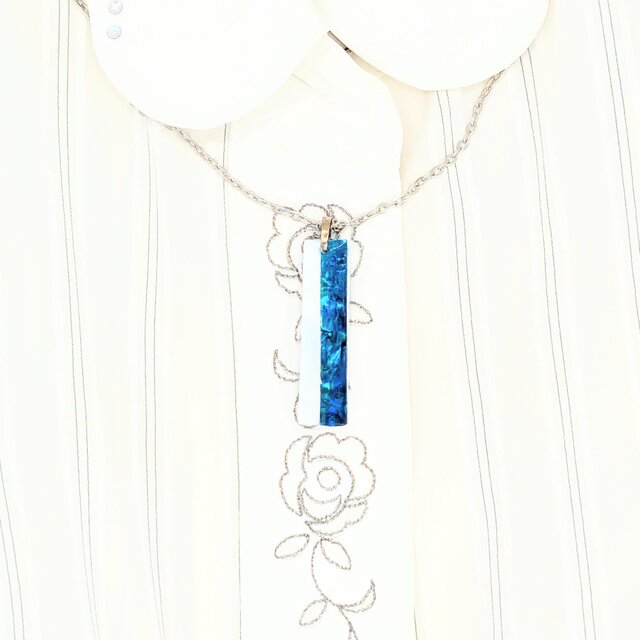夏の煌めきブルーシェルネックレス【2166】