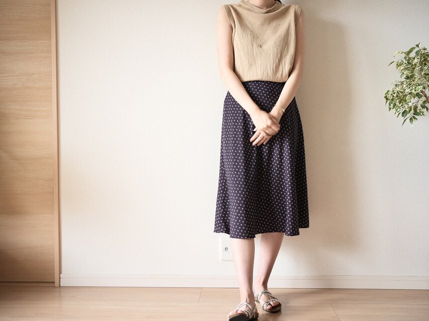 フレンチシックなフレアスカート　パープル系  No.312