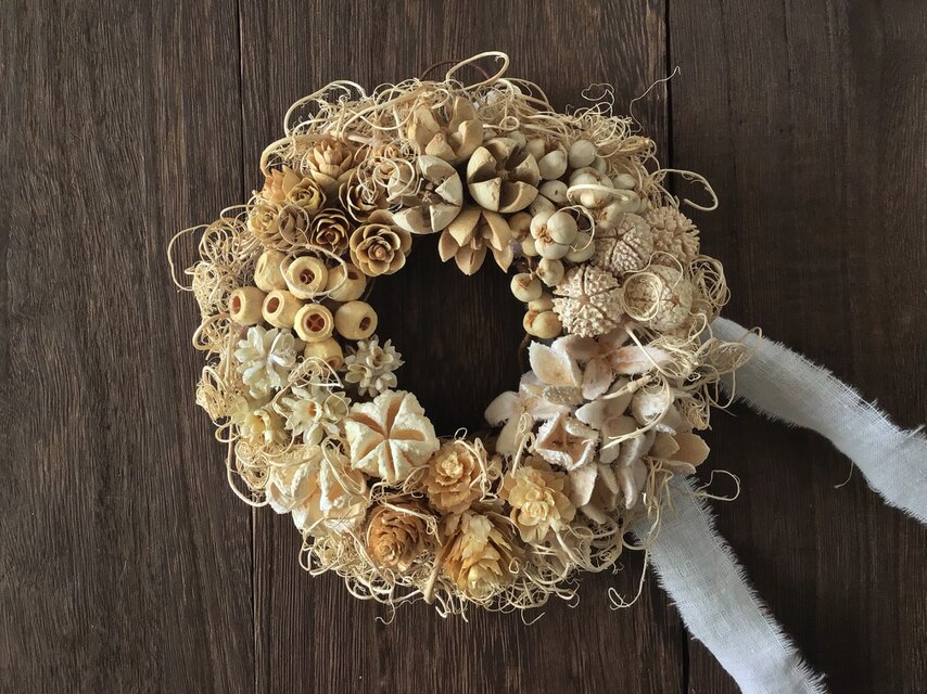 木の実のミニリース 003(13.5cm) | iichi 日々の暮らしを