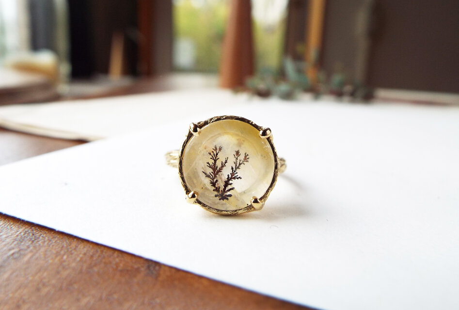 【一点物】デンドリティッククォーツのリング（陽だまり）