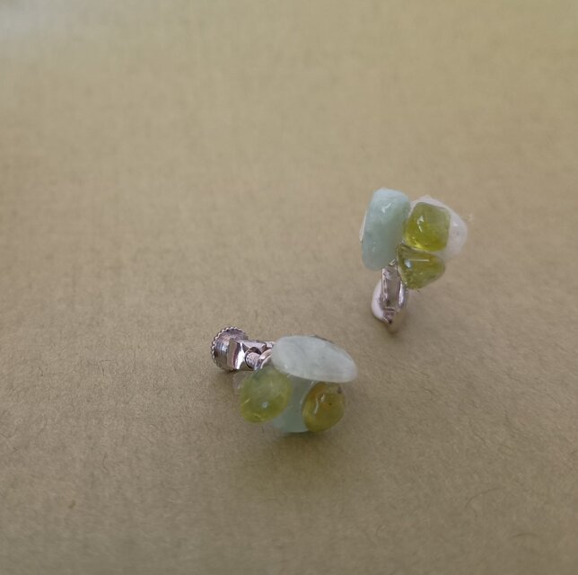 konpeito　earrings(ペリドット・ジェイド）