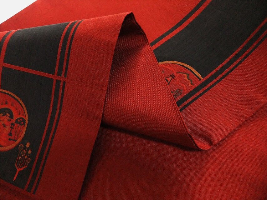 16)2251】194cm/風景丸文様/タペストリー・テーブルランナー/和風/帯