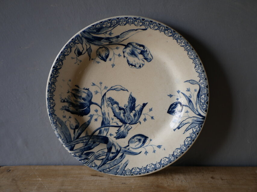 no.2 平皿 チューリップ GIEN ジアン  フランスアンティーク　アンティークプレート