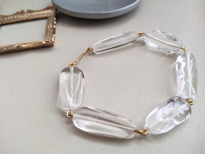 ブレスレット/大粒タンブル水晶