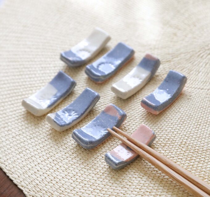 色陶土の練り込み箸置き