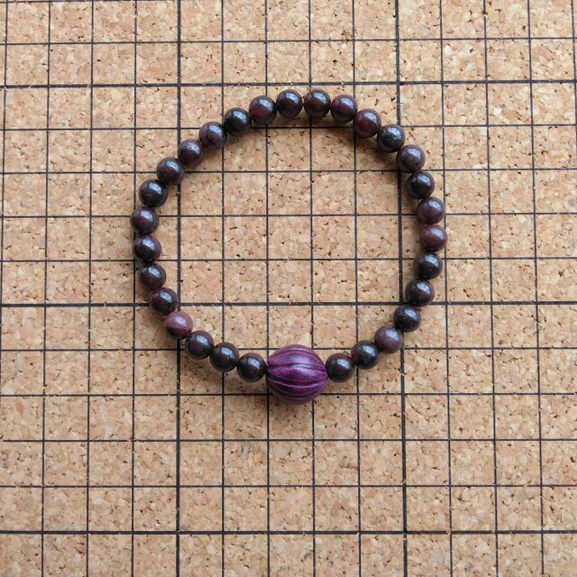 ヌーマイトインガーネット」とオリジナル陶土ビーズ＊＊＊ブレスレット