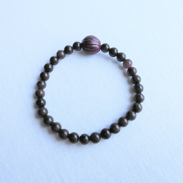 ヌーマイトインガーネット」とオリジナル陶土ビーズ＊＊＊ブレスレット