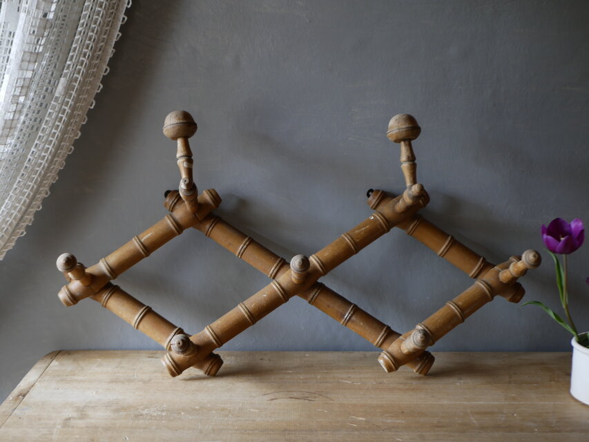 バンブー　コートラック、帽子ラック　フランス　ブロカント　ブロカントのある暮らし