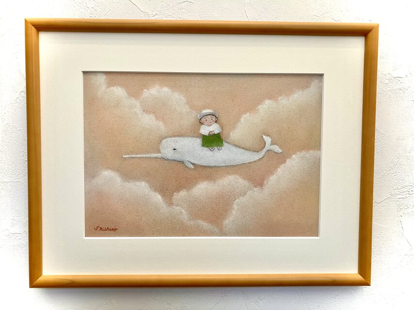 遠い空へ　ハンドメイドパステル画　絵画アート原画 e46806533080be21c24d8aa44b04f8