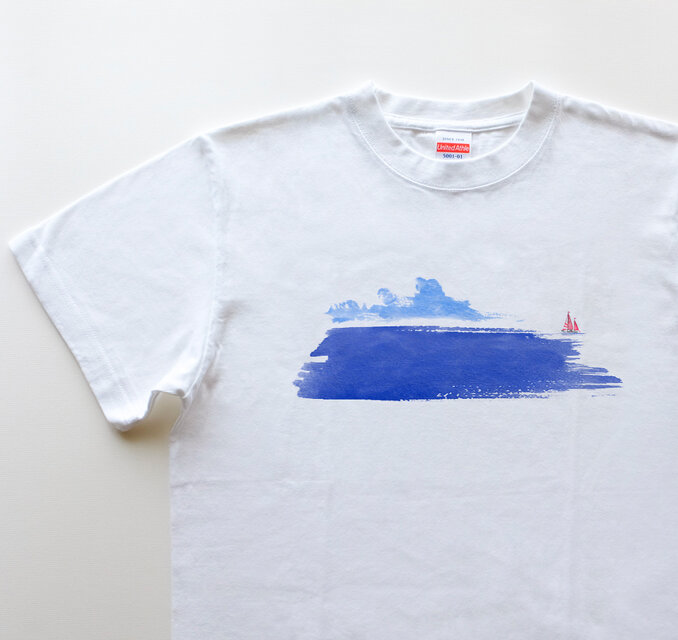 海 5.6oz -white- Tシャツ メンズ/青 ブルー ヨット