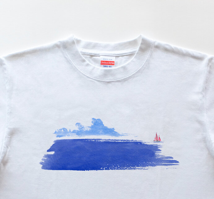 海 5.6oz -white- Tシャツ メンズ/青 ブルー ヨット | iichi
