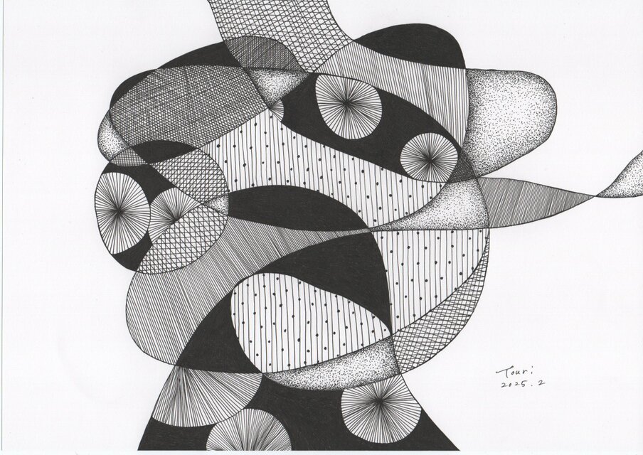 自作イラスト 抽象画 ペン画 「迷宮」の通販 by かきつばた's