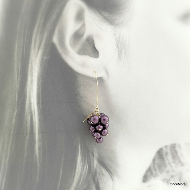 アメジスト　ローズクォーツ　紫陽花　ドライフラワー　ピアス　可愛い アメジスト ローズクォーツ 紫陽花 ドライフラワー ピアス 可愛い