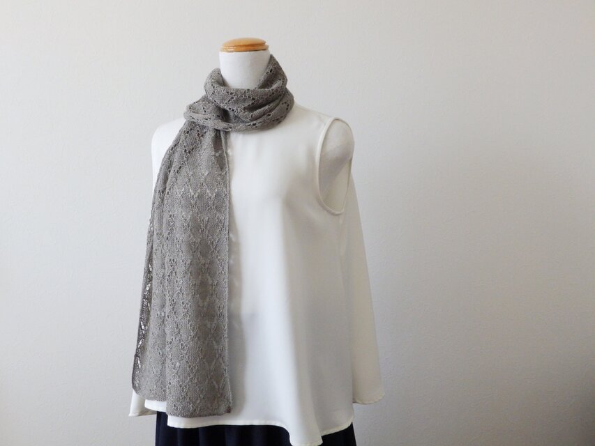 リネンシルクのニットストール